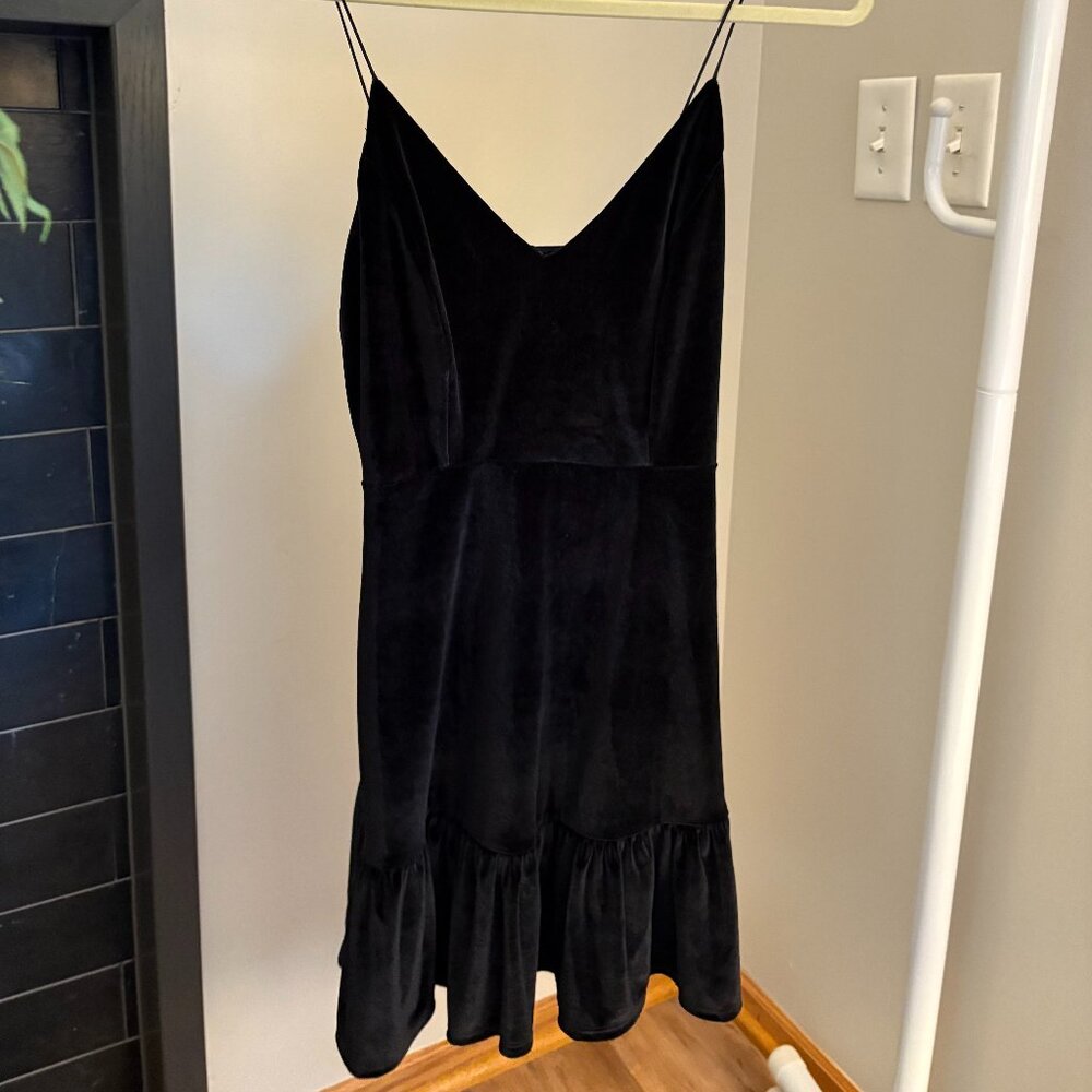 Urban Outfitters Black Velvet Mini Dress